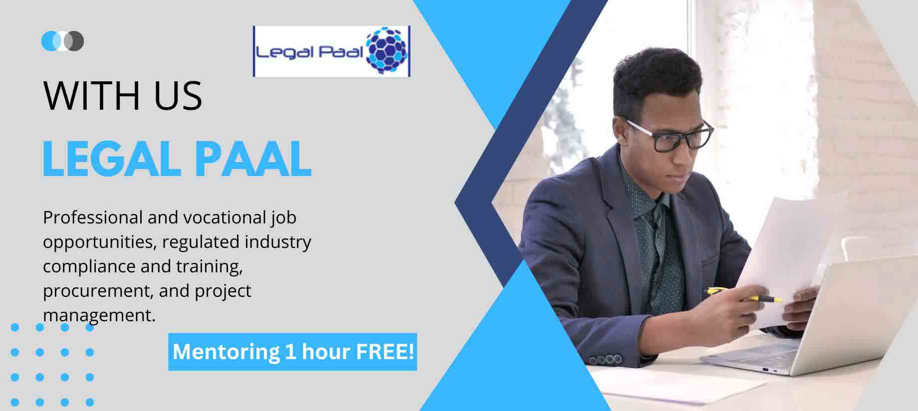 Mentoring 1 hour FREE! - Banner Image on Legal Paal