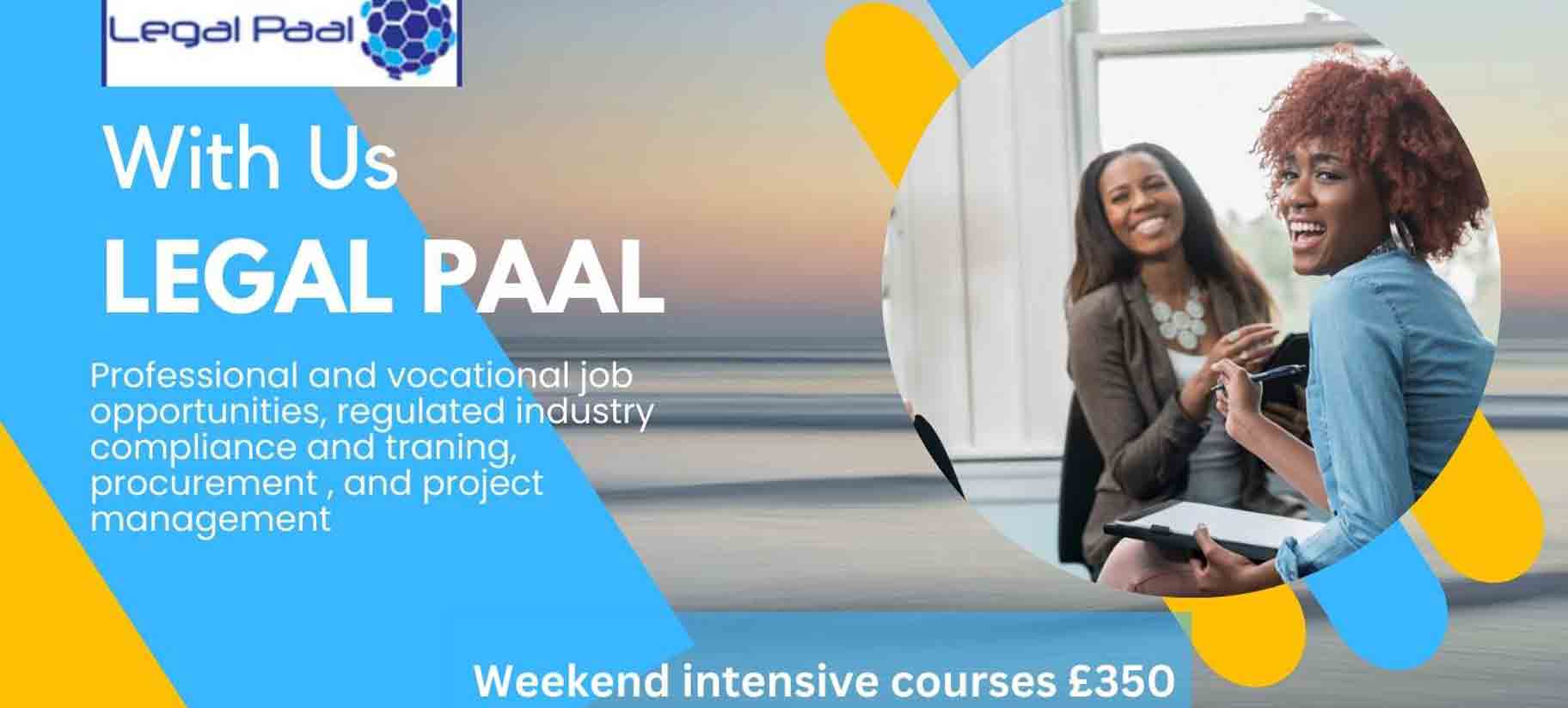 Weekend intensive courses £350 - Banner Image on Legal Paal